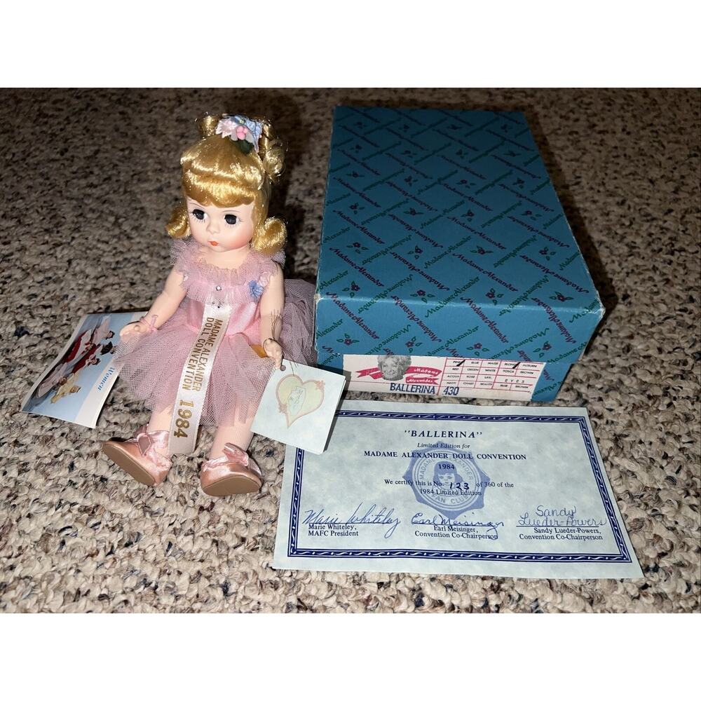Vint. Madame Alexander Ballerina Doll Convention 8 Inch Doll Tags, Charm, Sash